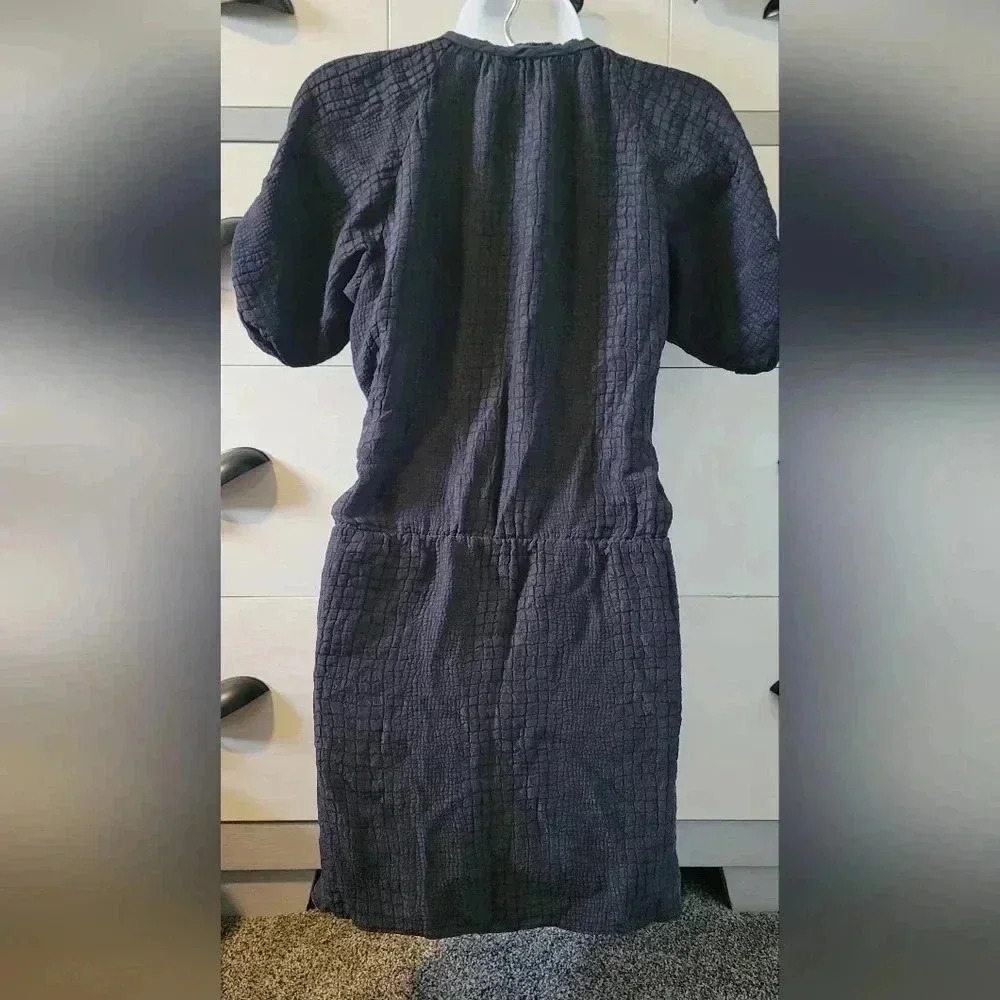 REBECCA TAYLOR Alligator Embossed 100% Silk Tunic Mini Dress Sz 4 - Picture 6 of 9